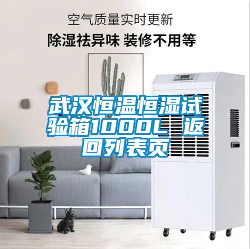 武汉恒温恒湿试验箱1000L 返回列表页